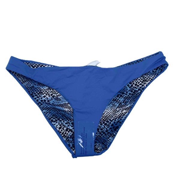 NWT Becca Size Large Reversible Bikini Blue Snake Print Pattern - Picture 3 of 12